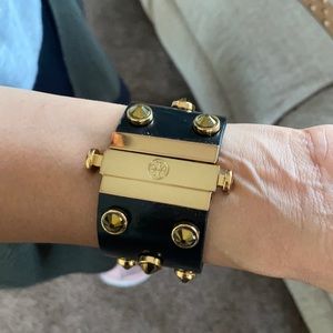 Black Tory Burch Authentic Studded Bracelet